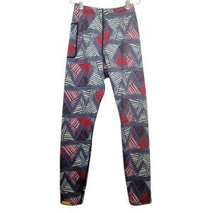 Spandits Multi Color Geometric Pattern Fleece Lined Cold Climate Pants Small